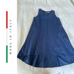 Made in Italy navy blue hi-lo dress
